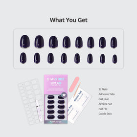 BTArtbox Faux Ongles Press-On Vintage Argent application facile