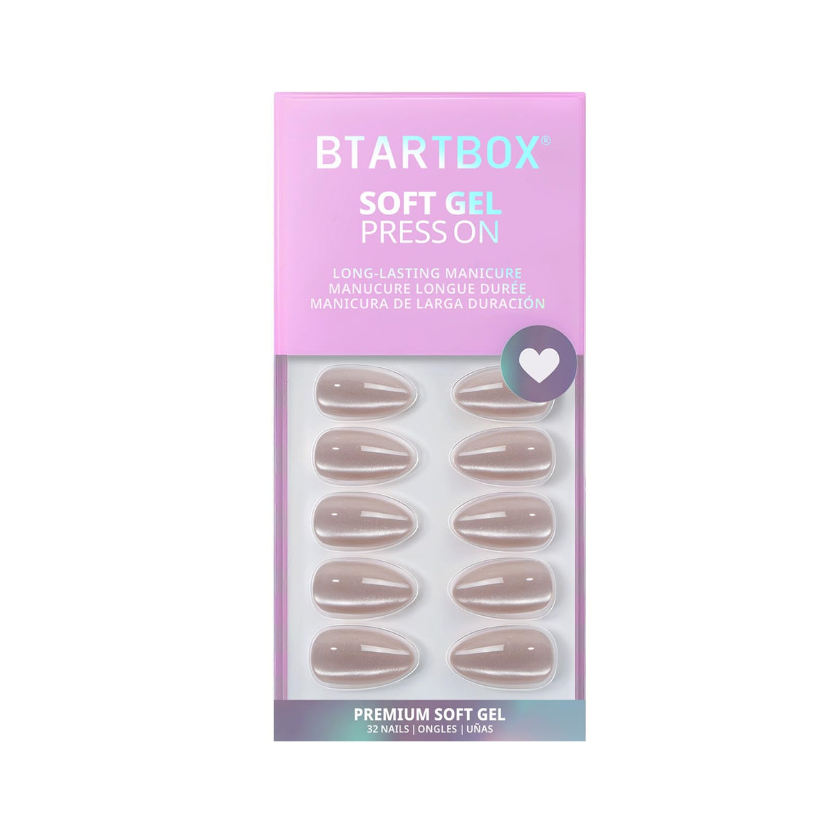 BTArtbox Faux Ongles Pressés Aurora Cat Eye, application sur des ongles naturels