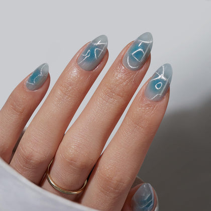 BTArtbox faux ongles pressés Blue Mirage en boîte