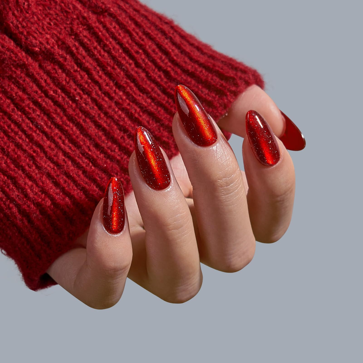BTArtbox faux ongles pressés Mystic Ruby en application