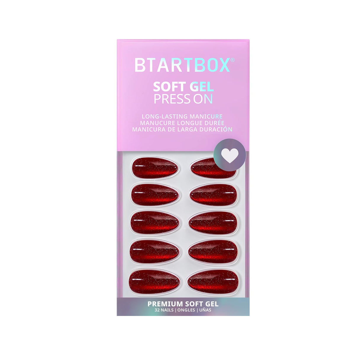 BTArtbox faux ongles pressés Mystic Ruby montrant leur flexibilité