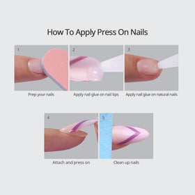 BTArtbox Ongles Press On Sugar Pop avec gel adhésif