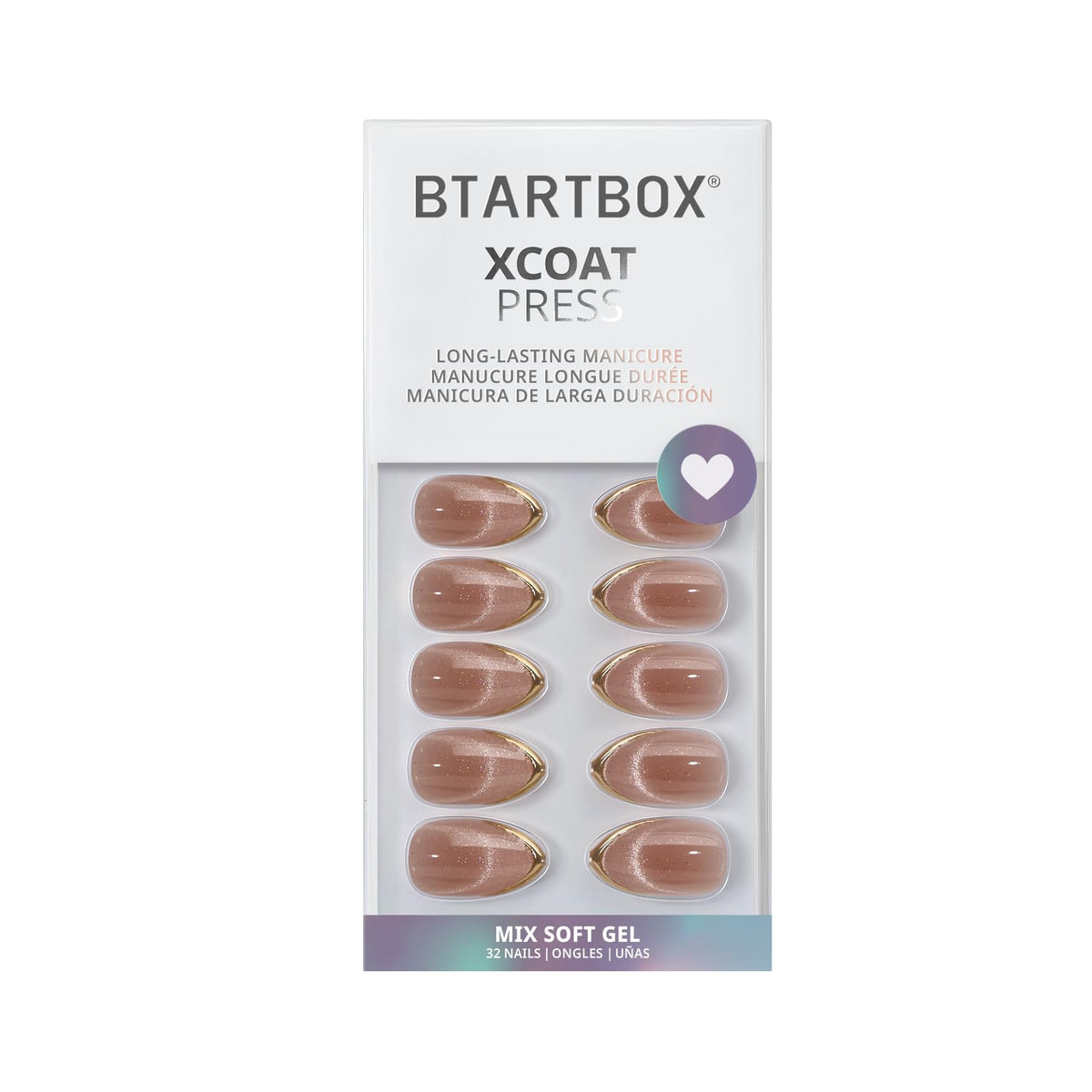 BTArtbox Ongles Pressés Gold Drops, présentation élégante