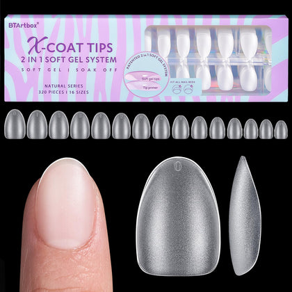 BTArtbox tips en gel extra courts amande vue de face