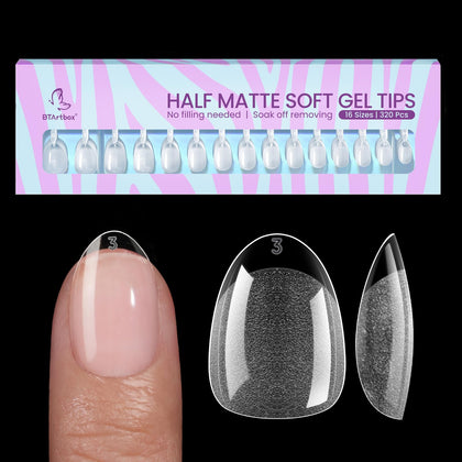 BTArtbox tips ongles en gel semi-mat extra courts, vue de face