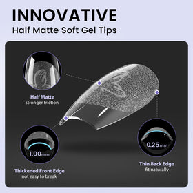 BTArtbox Tips Ongles Gel Semi-Mat 320 Pcs en boîte