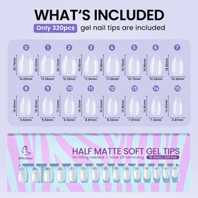 BTArtbox Tips Ongles Gel Semi-Mat 320 Pcs en usage à domicile