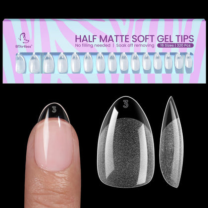 BTArtbox Tips Ongles Gel Semi-Mat 320 Pcs vue de face