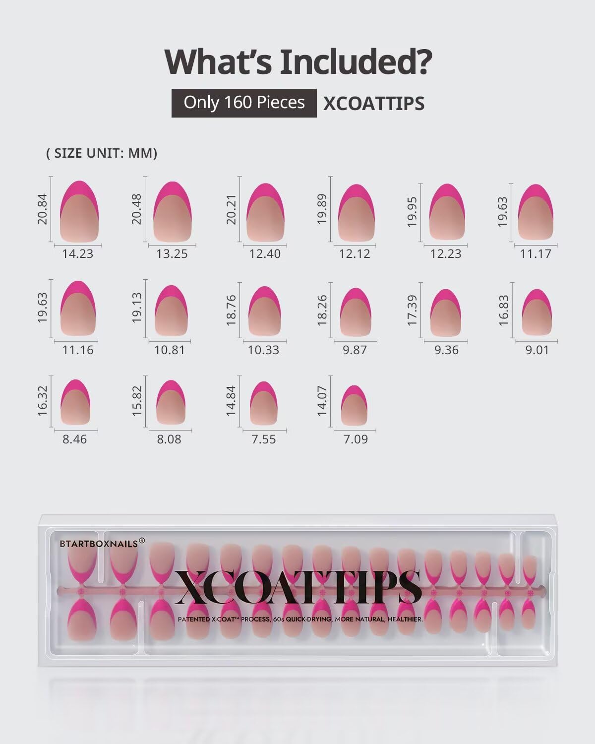 BTARTBOXNAILS faux ongles avec gel de finition et durabilité