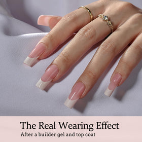 BTARTBOXNAILS faux ongles blancs avec finition naturelle