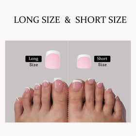 BTARTBOXNAILS Faux Ongles Français L Squoval Rose - vue de profil