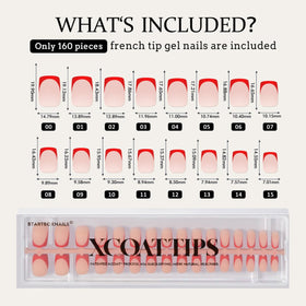 BTARTBOXNAILS faux ongles français rouges présentation