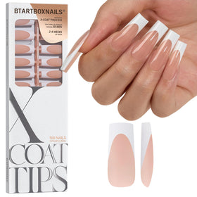 BTARTBOXNAILS faux ongles French tips blancs modèle XL carré