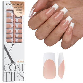 BTARTBOXNAILS Faux Ongles French Tips L Carré Pêche vue avant