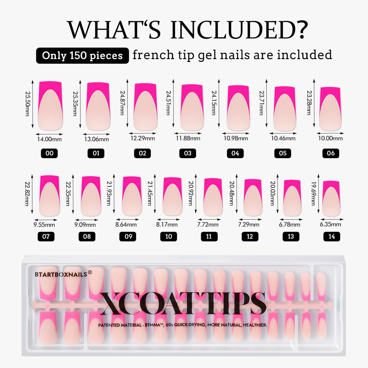 BTARTBOXNAILS Faux Ongles Pastel French Tip L Square pêche en situation quotidienne