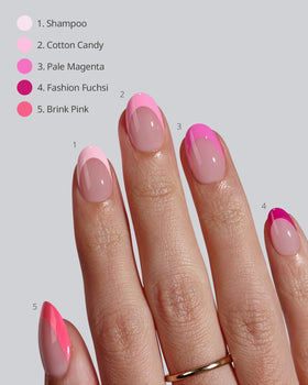 BTARTBOXNAILS Faux Ongles Pink French Tip XS Oval, application facile