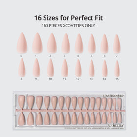 BTARTBOXNAILS Faux Ongles Press-On Nudes L Stiletto dans un emballage élégant