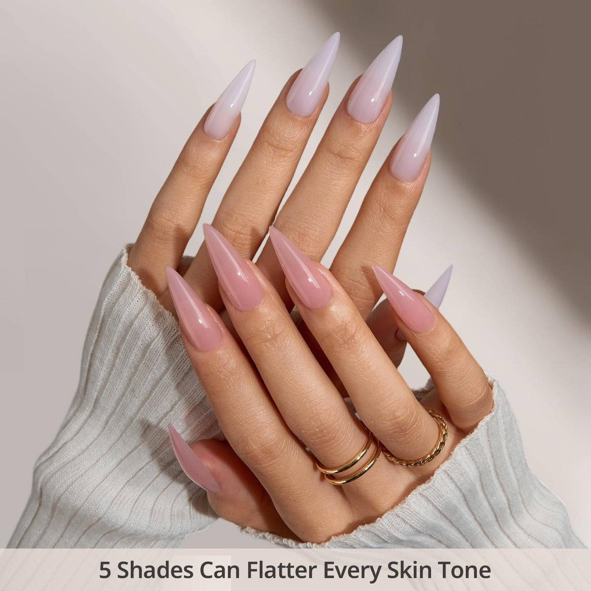 BTARTBOXNAILS Faux Ongles Press-On Nudes L Stiletto en différentes tailles