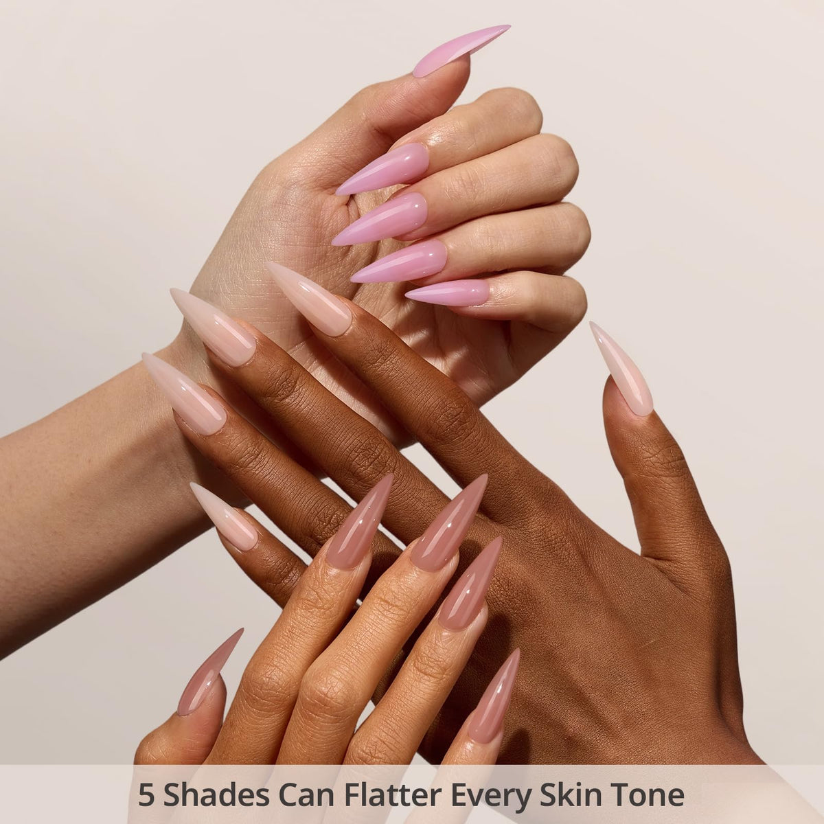 BTARTBOXNAILS Faux Ongles Press-On Nudes L Stiletto ensemble de 160 pièces