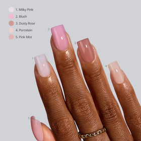 BTARTBOXNAILS Faux Ongles Pressés Nudes 5 Teintes S Carré application facile