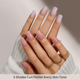 BTARTBOXNAILS Faux Ongles Pressés Nudes 5 Teintes S Carré détail des ongles