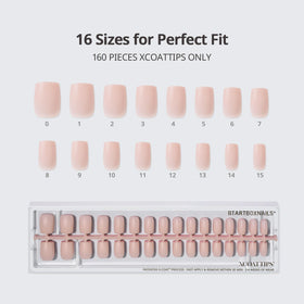 BTARTBOXNAILS Faux Ongles Pressés Nudes 5 Teintes S Carré en situation