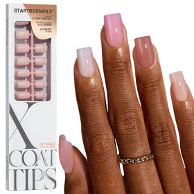 BTARTBOXNAILS Faux Ongles Pressés Nudes 5 Teintes S Carré vue avant