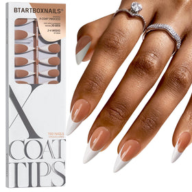 BTARTBOXNAILS Faux Ongles XCOATTIPS blanc vue de face