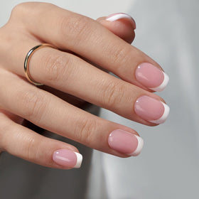 BTARTBOXNAILS Faux Ongles XCOATTIPS rose côté avec gel adhésif visible