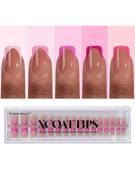 BTARTBOXNAILS Ongles Press-On French Tips Rose vue de face