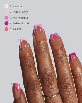 BTARTBOXNAILS Ongles Press-On Rose avec gel adhésif