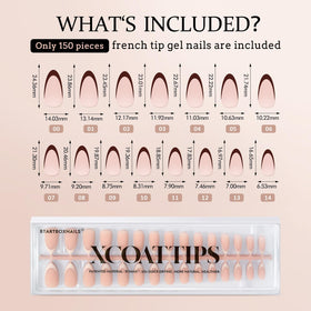 BTARTBOXNAILS XCOATTIPS faux ongles présentés avec accessoires de nail art