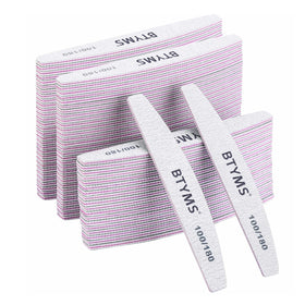 BTYMS 100 Pcs lime à ongles double face 100/180 grit vue avant