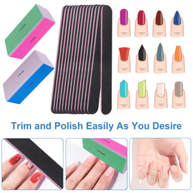 Buffers AhaTopia avec côtés colorés pour polissage des ongles