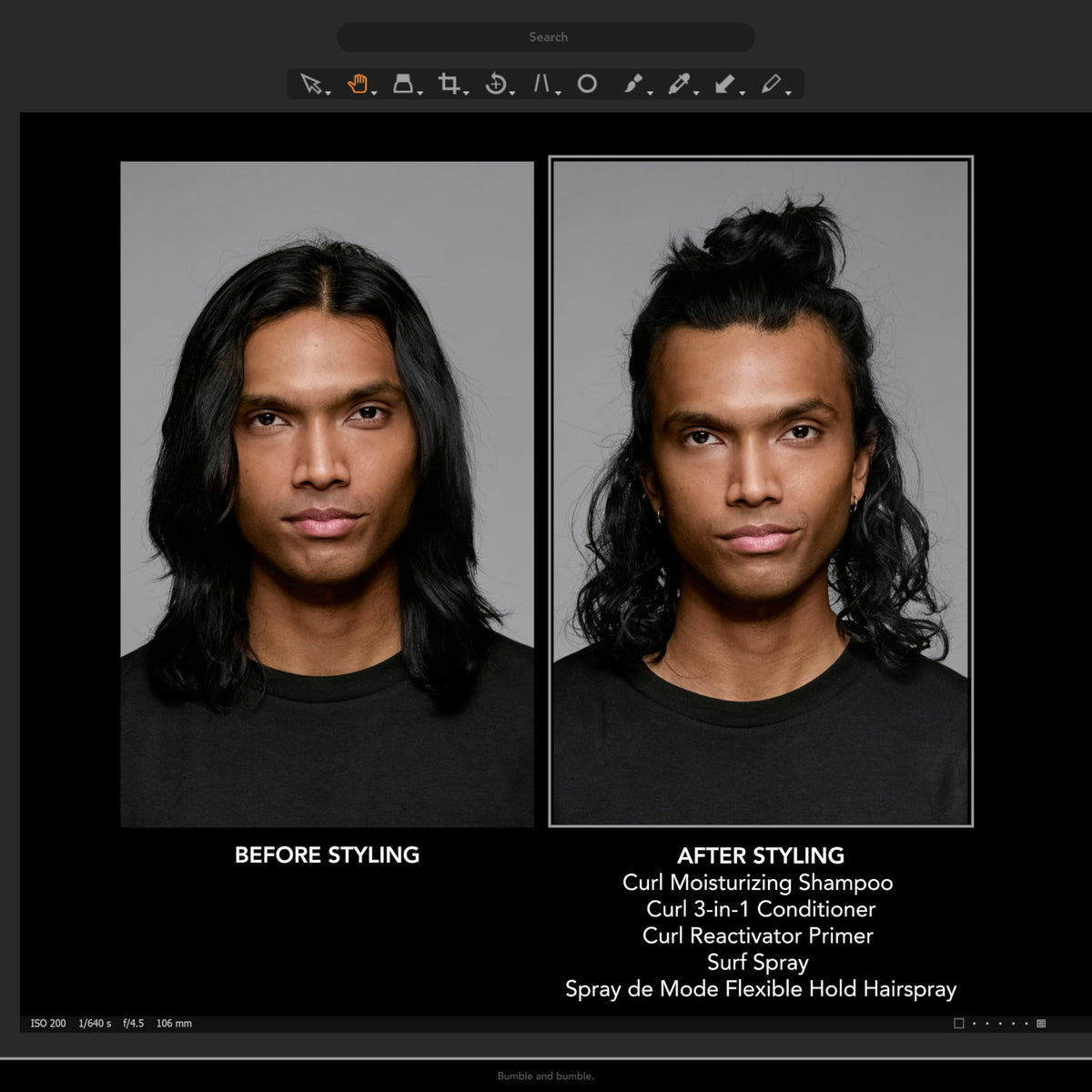 Bumble and bumble. Surf Sea Salt Spray 160g spray en action sur des cheveux