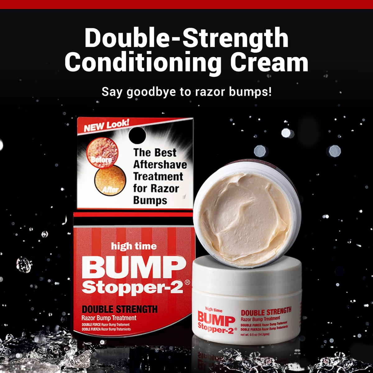 Bump Stopper 2 crème sur une main, application sur la peau