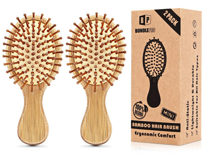 BUNDLEPRO Brosse à Cheveux Naturelle Mini Pack de 2 vue avant