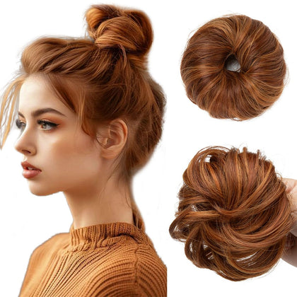 Buns Curly CJL HAIR Tizian Red vue avant avec boucles
