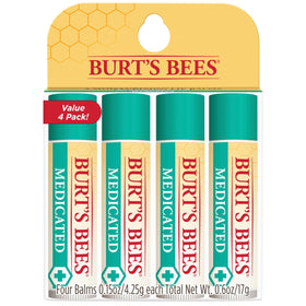 Burt's Bees Baume à Lèvres Médicinal, 4 tubes de 4,25 g, vue de face