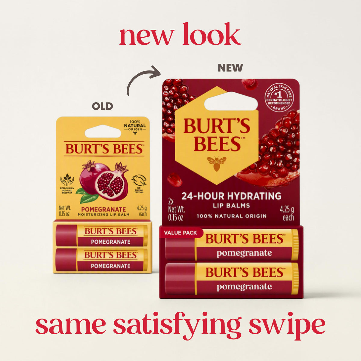Burt's Bees Baume à Lèvres Pomme Grenade tube arrière
