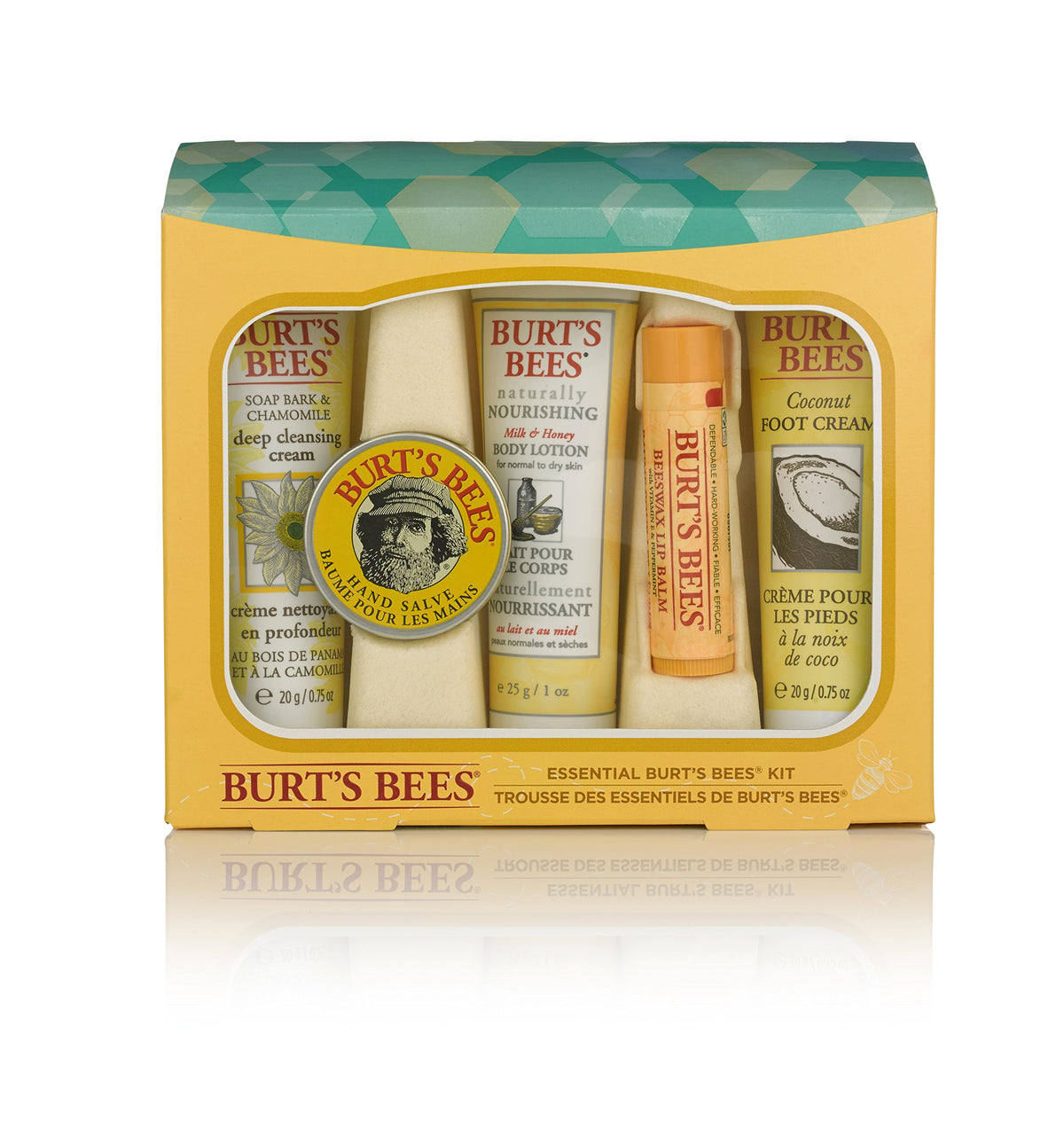 Burt's Bees Essential Kit avec cinq produits de soins en format voyage