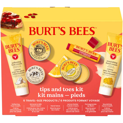 Burt's Bees Kit Tips et orteils avec 6 produits de soin en format voyage