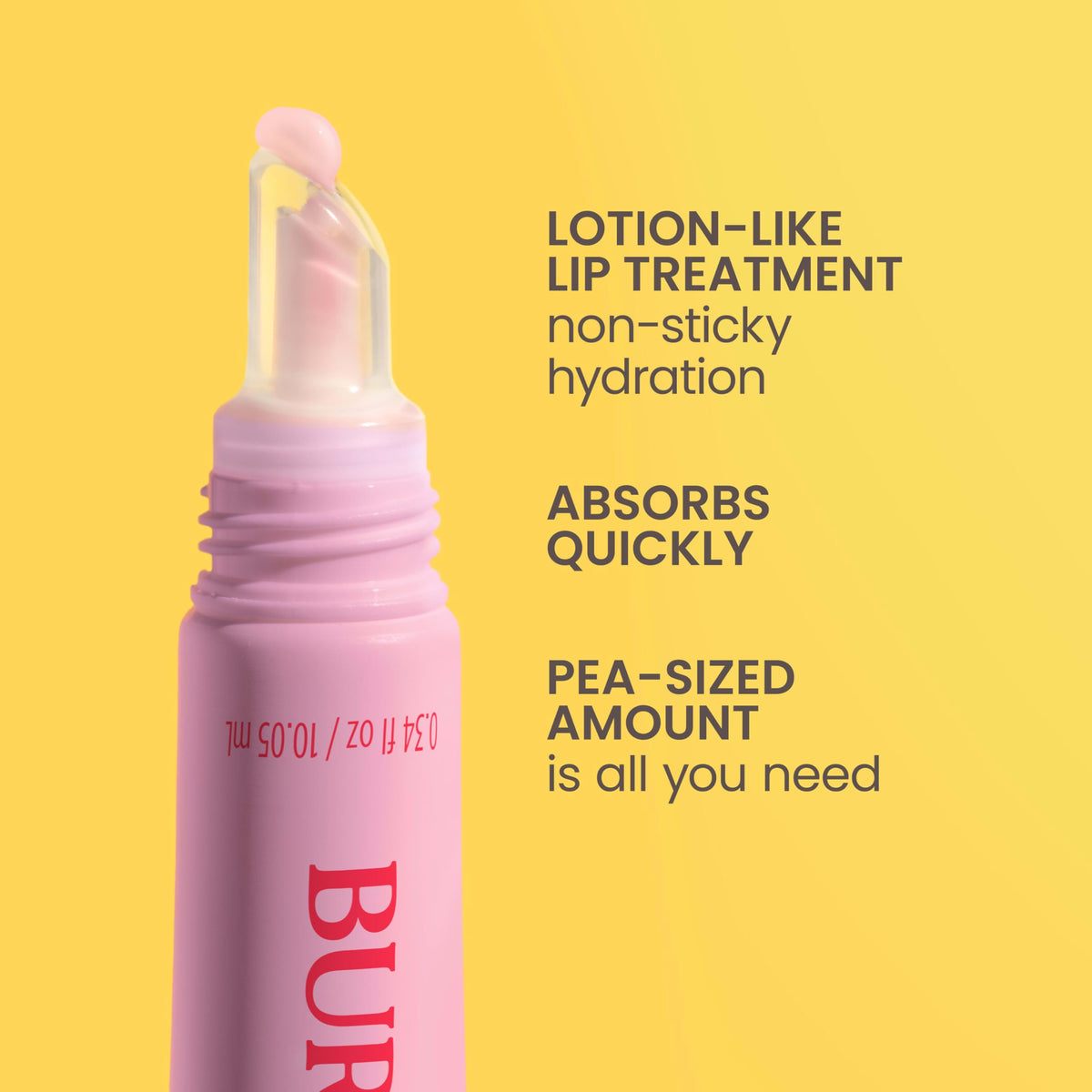 Burt's Bees Lip Milk Fraise Sucrée ouvert, montrant le produit