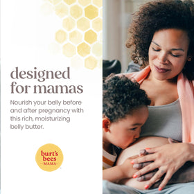 Burt's Bees Mama Belly Butter 240g ouvert avec une cuillère
