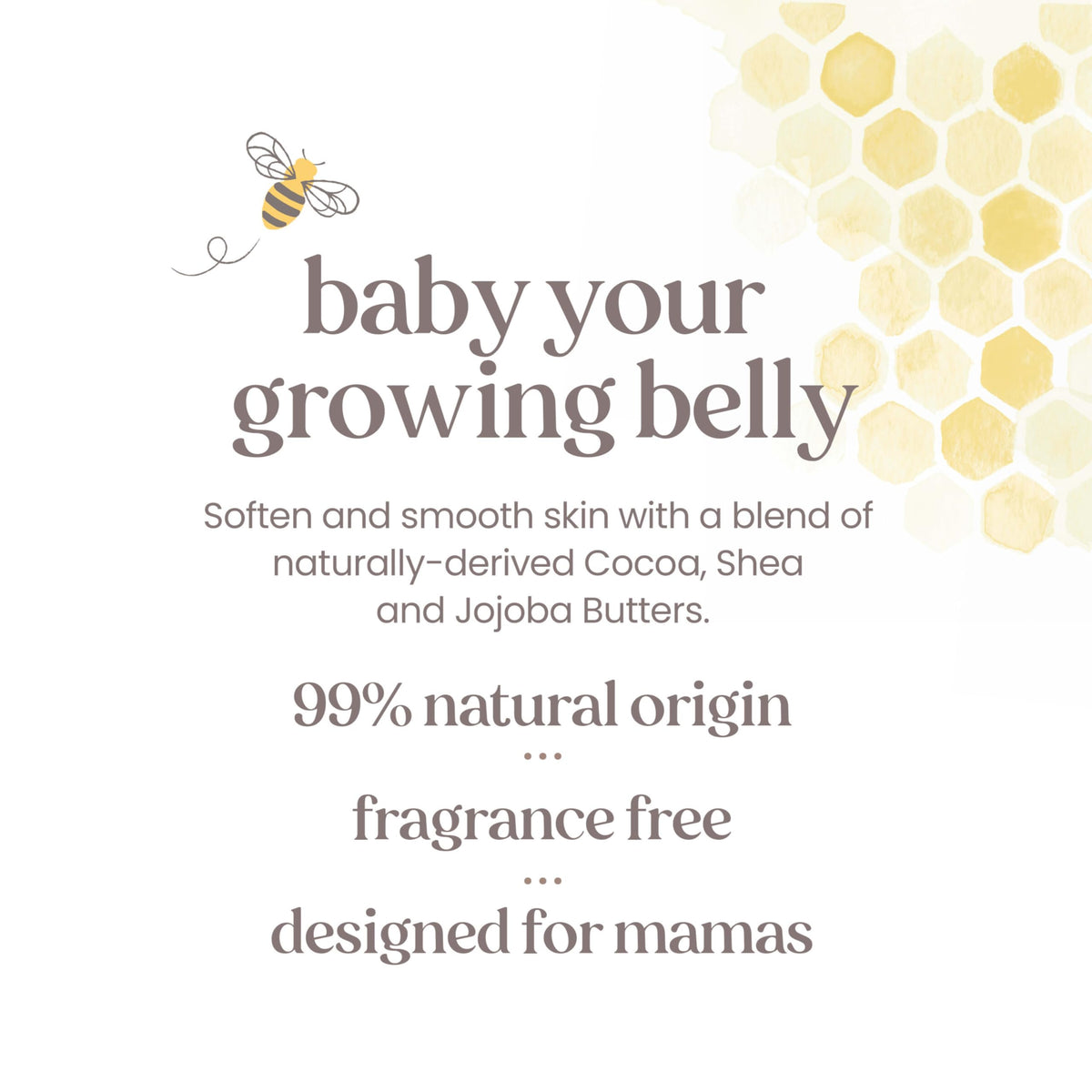 Burt's Bees Mama Belly Butter 240g sur une table avec des fleurs