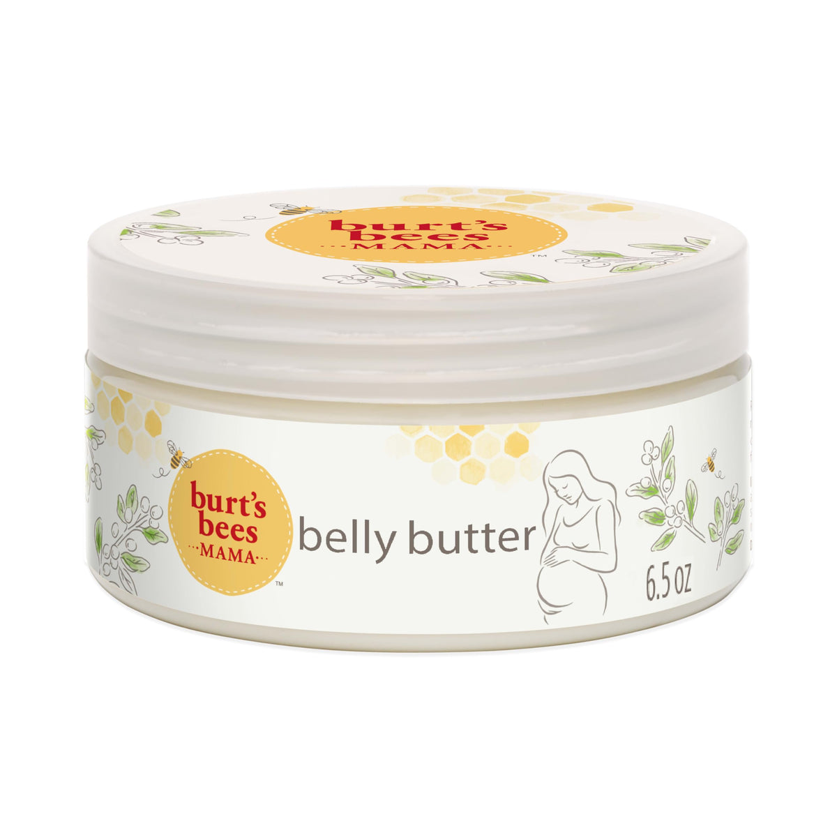 Burt's Bees Mama Belly Butter 240g vue de face avec couvercle