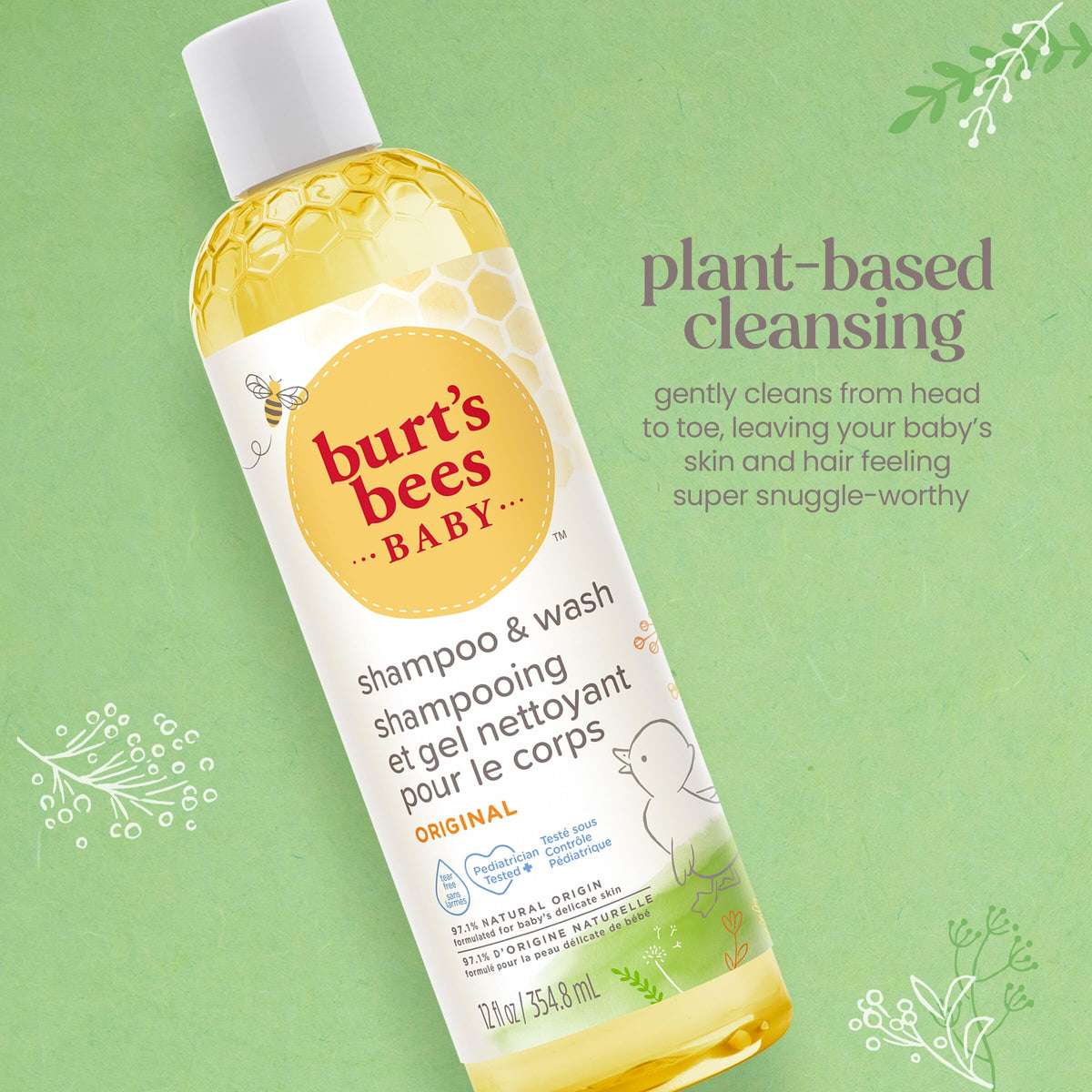 Burt's Bees Shampoo et Gel Douche Bébé 3 x 355 ml packaging