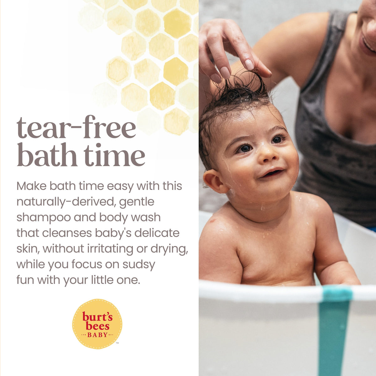 Burt's Bees Shampoo et Gel Douche Bébé Lavande 355 ml avec texture visible
