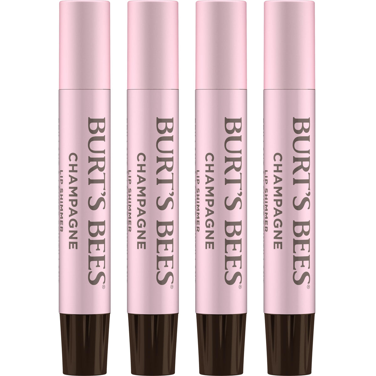 Burt's Bees Shimmer Lip Tint Set avec 4 baumes à lèvres en teinte champagne
