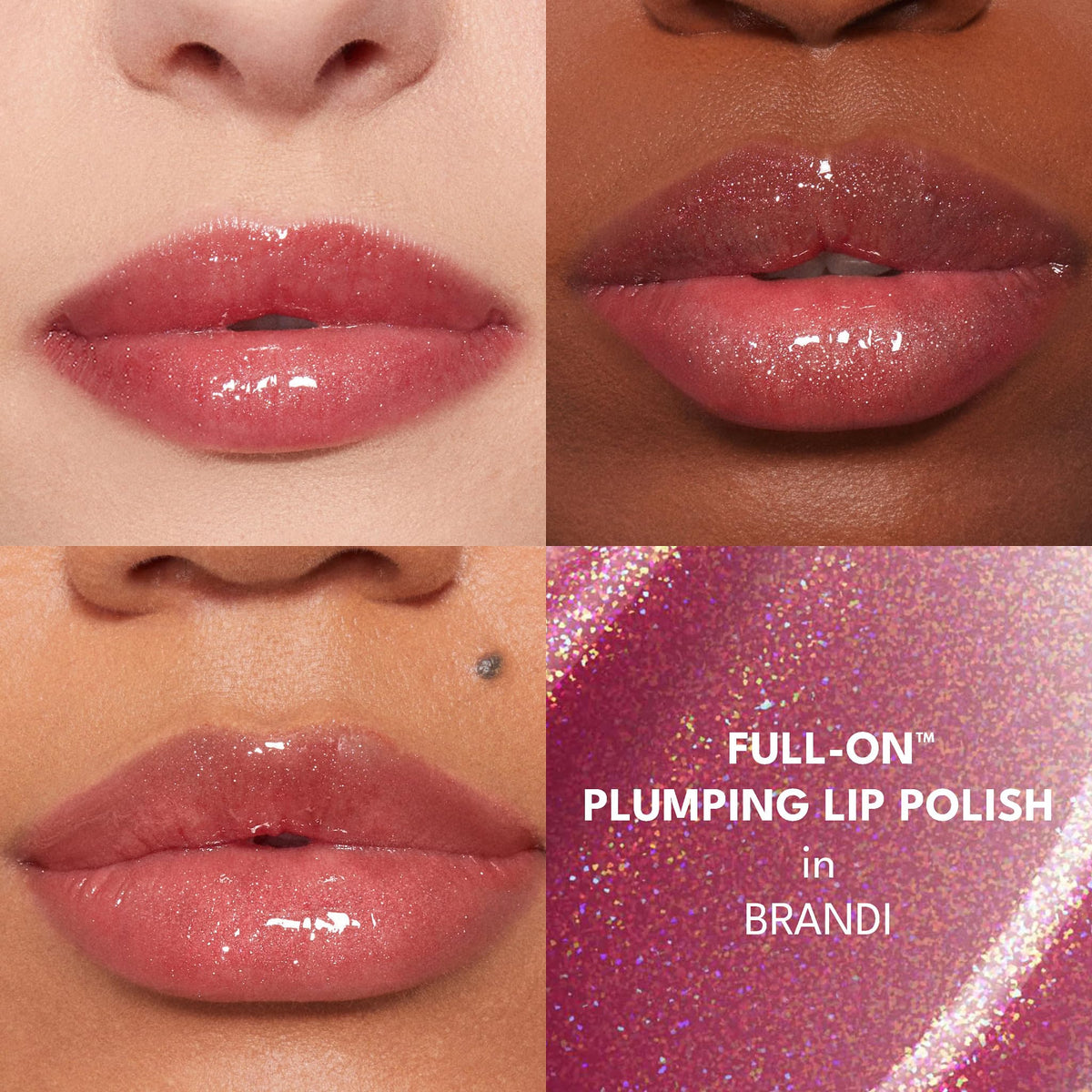 Buxom Gloss À Lèvres Repulpant Brandi texture sur la main